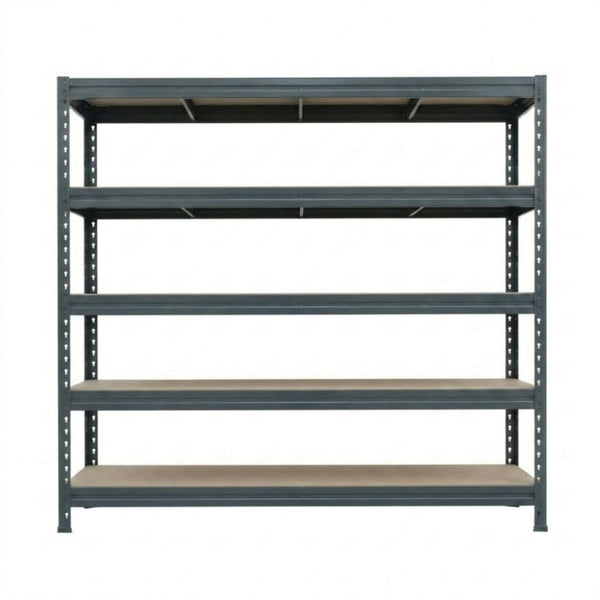 Anthrazitfarbenes BULLRACK RIVET Metallregal 200x120 cm, 5 Ebenen