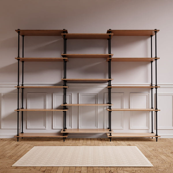 Metallregal DecoSeries mit 3 Standard L Regalen in Wohnraum-Umgebung
