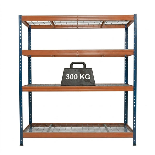 Regál na vysoké zaťaženie do 300 kg/polica BULLRACK RIVET PRO oceľ rošt