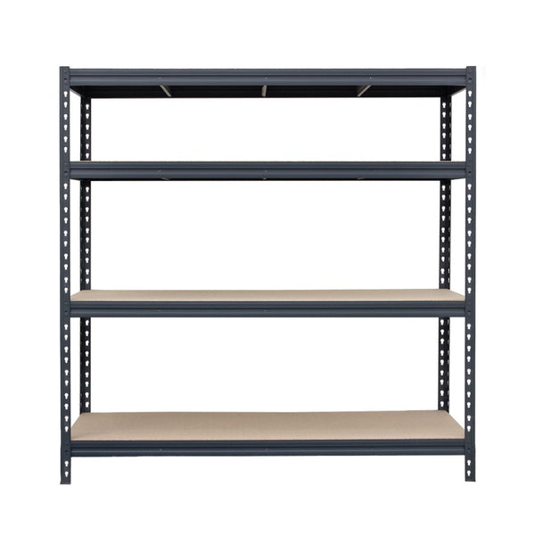 Schwerlastregal BULLRACK RIVET PRO 200x200x60 Spanplatte 4 Ebenen Anthrazitgrau