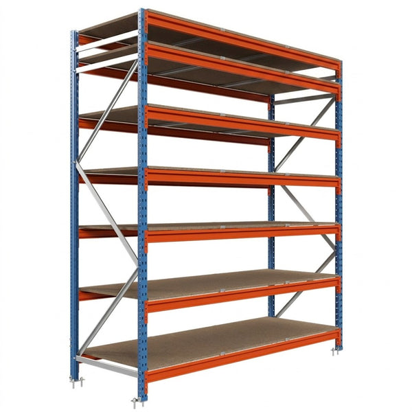 Langspan Metallregal mit 7 Ebenen und DTD-Design für robuste Lagerung