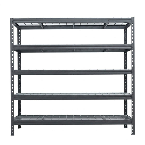 Szürke BullRackRivet huzalpolc 180x180x60 3 merevítéssel és 5 szinttel