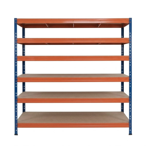 Blau-orange Metallregal Rivet DTD 252x180x45 cm mit 6 Ebenen