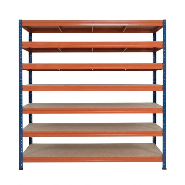 Blau-orange Metallregal Rivet DTD 252x180x45 cm mit 7 Ebenen