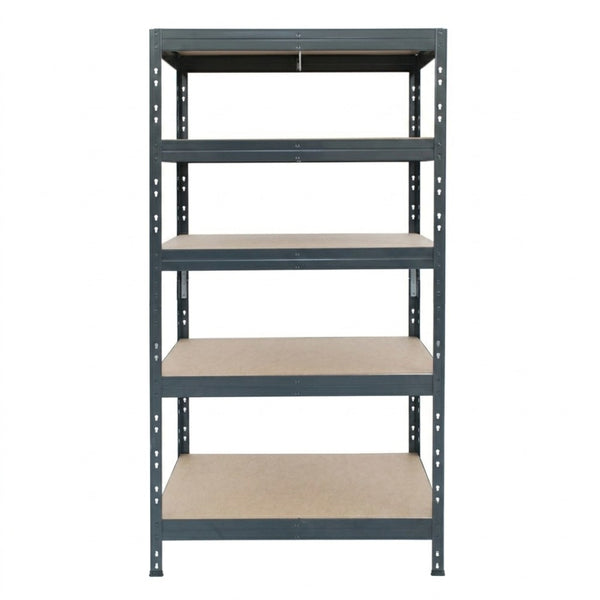 Metallregal mit 5 Ebenen in grauer Farbe, robust und funktional