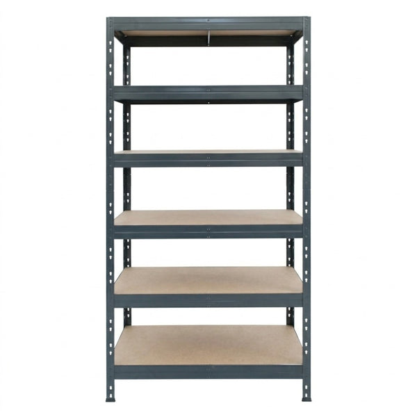 Metallregal mit 6 Ebenen in Grau, robust und praktisch
