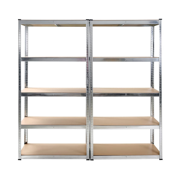 2x Schwerlastregal 180x90x40cm, 5 HDF-Platten, verzinkt