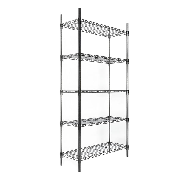 Gitterregal, 181x91x35cm, 5 Böden, schwarz-pulverbeschichtet
