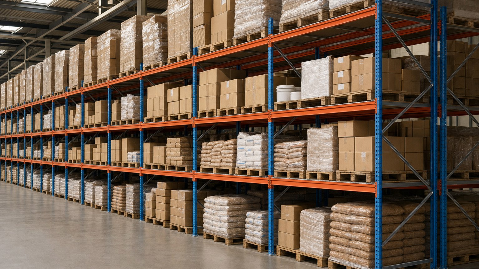 Estanterías industriales metálicas en taller para organizar herramientas y recambios