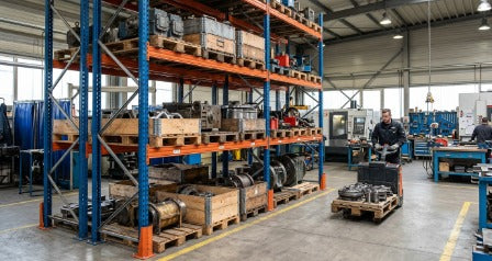 Estanterías para palets para taller robustas y ampliables para almacenar materiales pesados