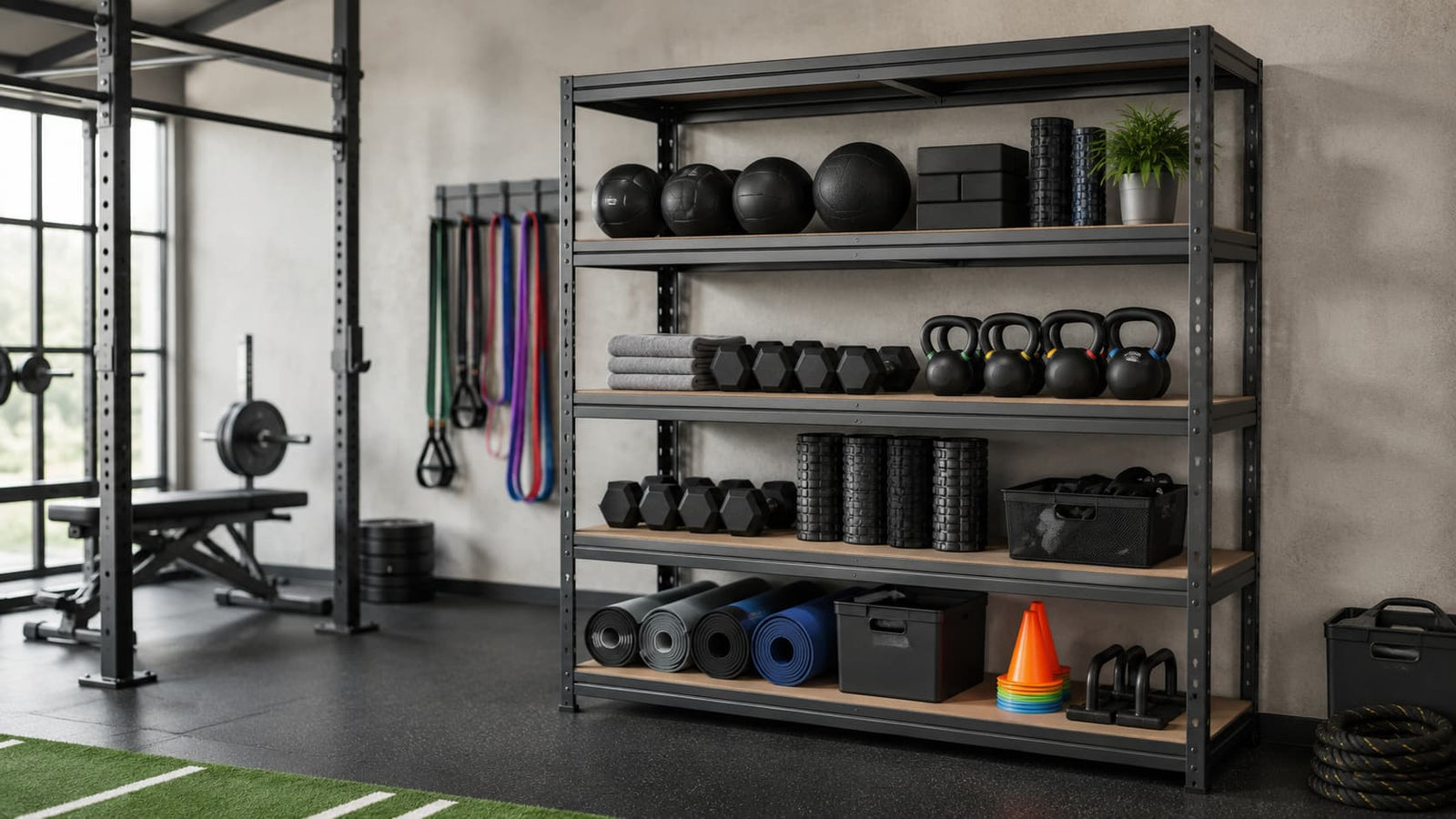 Estanterías metálicas para gimnasios