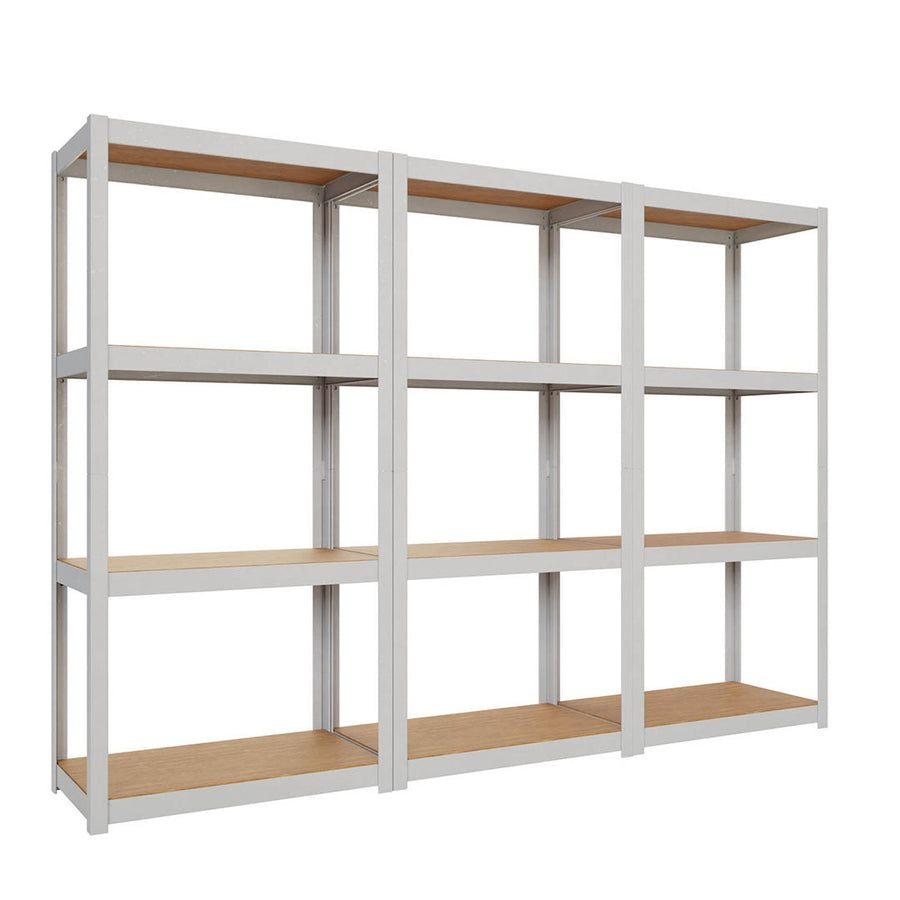 Seitliche Ansicht Metallregal 70x70x70 mit 4N 150 für vielseitige Lagerung