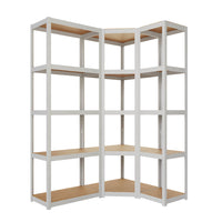 Set estanteria metalica para esquina ar style 198x80x40cm 5 niveles