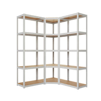 Set estanteria metalica para esquina ar style 198x140x40cm 5 niveles