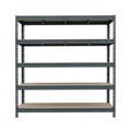 Anthracitový kovový regál BULLRACK RIVET 180x60 cm, 5 úrovní