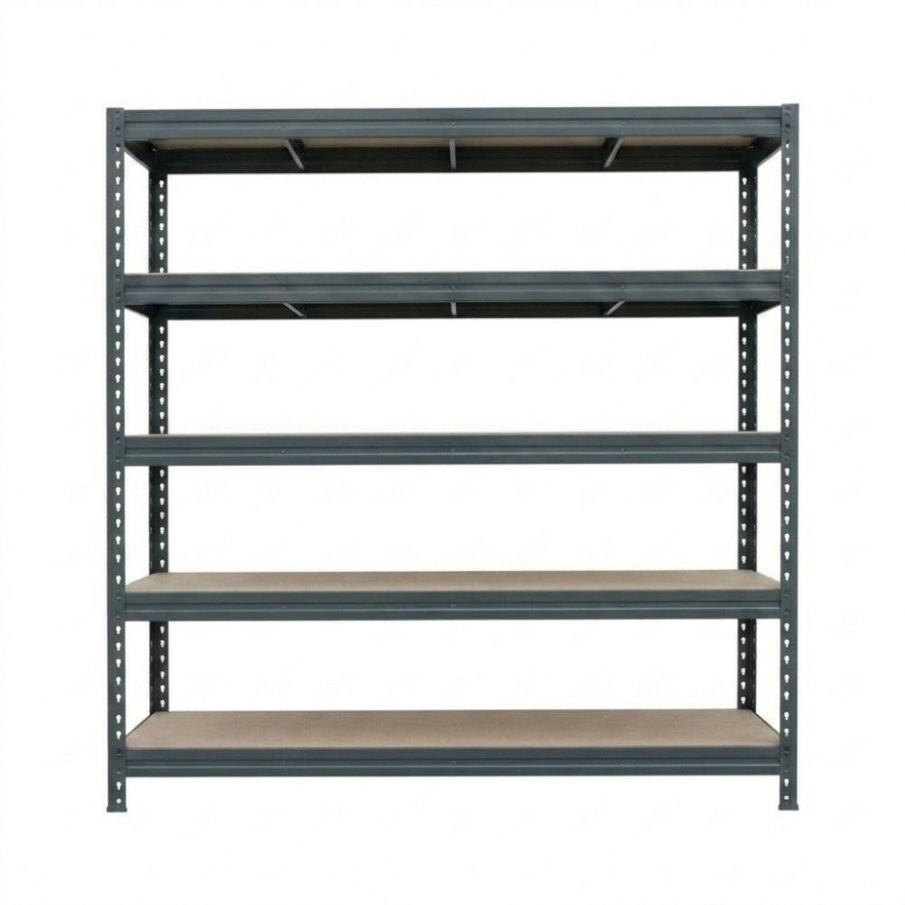Anthrazitfarbenes BULLRACK RIVET Metallregal 180x60 cm, 5 Ebenen