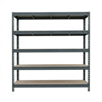 Anthrazitfarbenes BULLRACK RIVET Metallregal 180x60 cm, 5 Ebenen