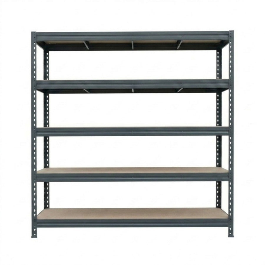 Anthrazitfarbenes BULLRACK RIVET Metallregal 180x60 cm, 5 Ebenen