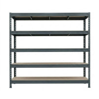 Antracitový kovový regál BULLRACK RIVET 200x120 cm s piatimi úrovňami políc