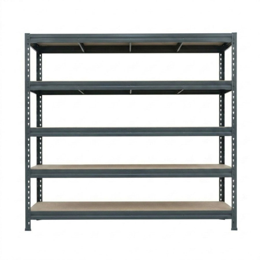 Anthrazitfarbenes BULLRACK RIVET Metallregal 200x120 cm, 5 Ebenen