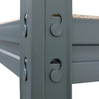 Detailansicht des anthrazitfarbenen BULLRACK RIVET Metallregals