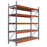 Estantería picking con tablero aglomerado 200x150x100cm 5 niveles Azul-naranja
