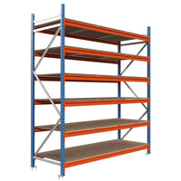 Estantería picking con tablero aglomerado 200x150x100cm 6 niveles Azul-naranja