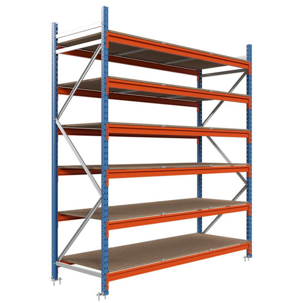 Estantería picking con tablero aglomerado 200x240x100cm 6 niveles Azul-naranja