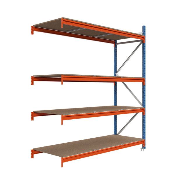 Módulo adicional para estantería picking con tablero aglomerado 200x240x100cm 4 niveles Azul-naranja