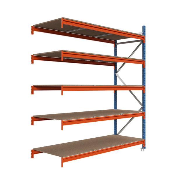 Módulo adicional para estantería picking con tablero aglomerado 200x225x100cm 5 niveles Azul-naranja