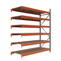 Módulo adicional para estantería picking con tablero aglomerado 200x150x100cm 6 niveles Azul-naranja