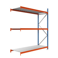 Módulo adicional para estantería picking con estantes metálicos 200x225x80cm 3 niveles Azul-naranja