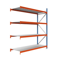 Módulo adicional para estantería picking con estantes metálicos 200x240x60cm 4 niveles Azul-naranja
