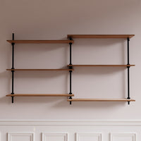 Sistema de estanterias con 2 estanterias de pared deco 92 5x160x17x5cm