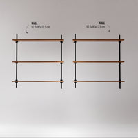 Sistema de estanterias con 2 estanterias de pared deco 92 5x160x17x5cm