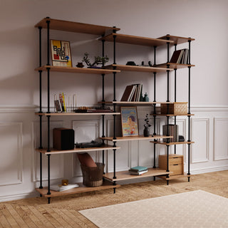 Metallregal DecoSeries mit 2 Standard L und 1 Standard S, dekorativ präsentiert