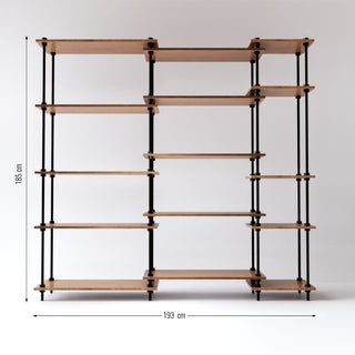 Größenübersicht des DecoSeries Metallregals mit 2 Standard L und 1 Standard S