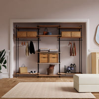 Sistema de estanterias con 2 armarios deco 185x235x35cm