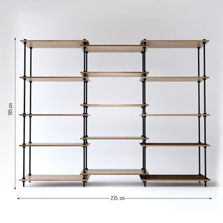 Größenübersicht des DecoSeries Metallregals mit 3 Standard L Regalen