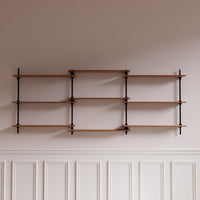 Sistema de estanterias con 2 estanterias de pared deco 92 5x235x17 5cm