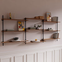 Sistema de estanterias con 2 estanterias de pared deco 92 5x235x17 5cm
