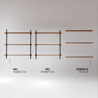 Sistema de estanterias con 2 estanterias de pared deco 92 5x235x17 5cm
