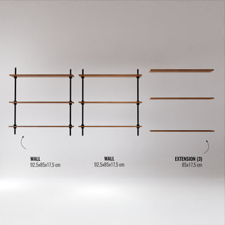 Komponenty nástěnného regálu DecoSeries se 3 policemi