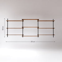 Sistema de estanterias con 2 estanterias de pared deco 92 5x235x17 5cm