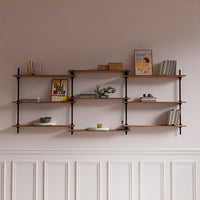 Sistema de estanterias con 2 estanterias de pared deco 92 5x235x17 5cm
