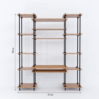 Größentabelle für DecoSeries Schreibtisch mit zwei kleinen Standardregalen