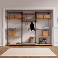 Sistema de estanterias wandergal 185x85x35cm con armario deco 185x235x35cm