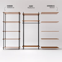 Sistema de estanterias wandergal 185x85x35cm con armario deco 185x235x35cm