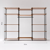 Sistema de estanterias wandergal 185x85x35cm con armario deco 185x235x35cm