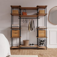 Sistema de estanterias wandergal 185x43x35cm con deco de armario 185x151x35cm